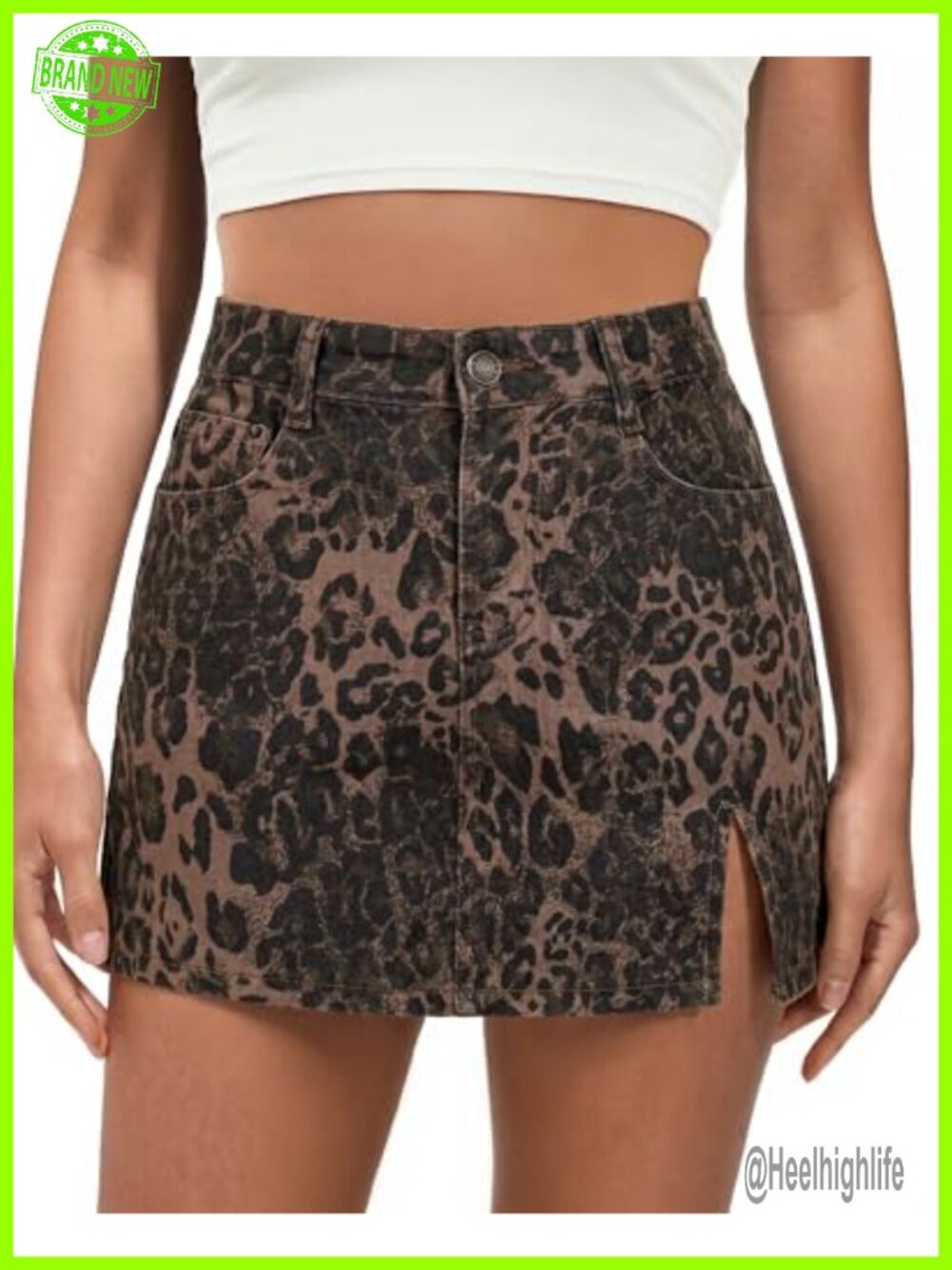 luvamia Women's Leopard Print Mini Skort with Pockets High Waisted